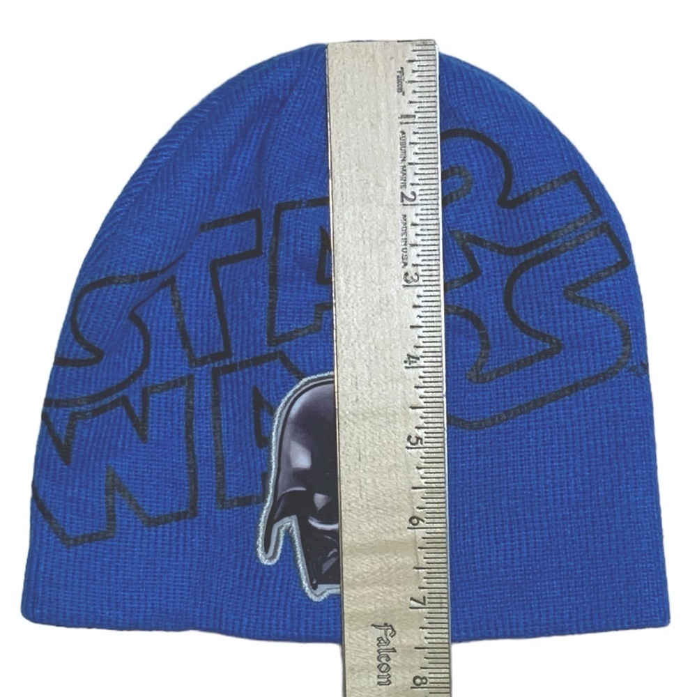 Star Wars Knit Beanie Cap Darth Vader Blue Black Boys Kids Ski Hat Blue One Size - Picture 3 of 13